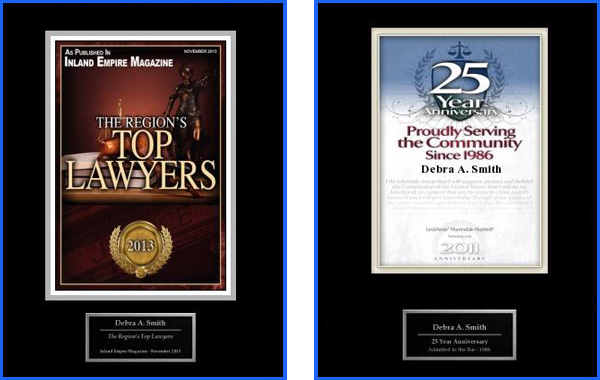 Region's TOP LAWYERS and Serving the Community Since 1986 plaques