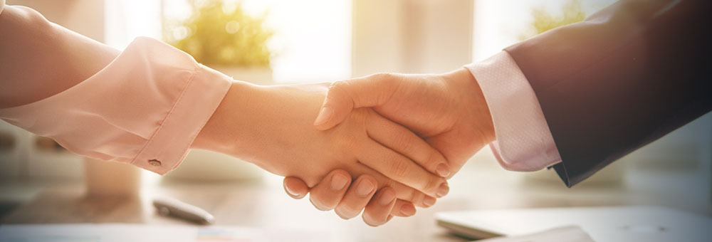 
  Handshake of a man and woman