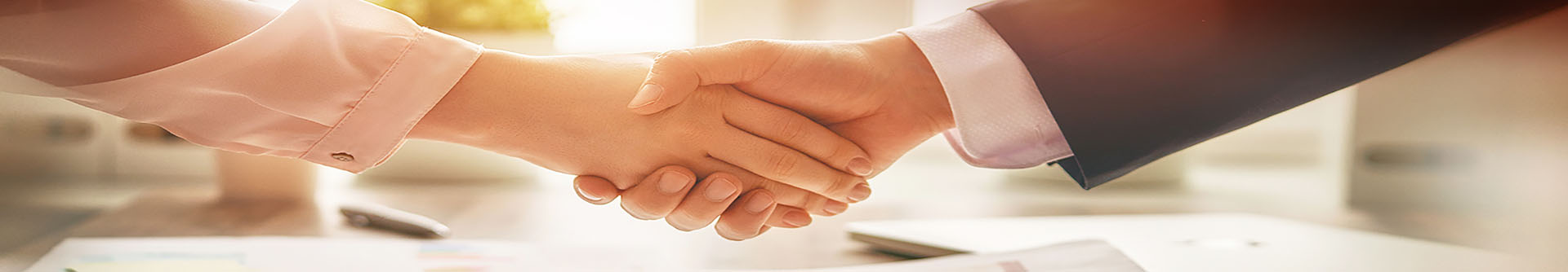 
Handshake of a man and woman